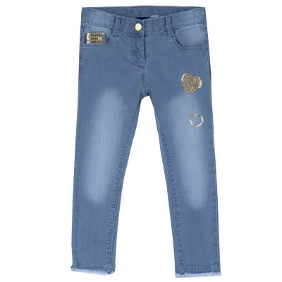 Pantaloni copii Chicco denim stretch, Albastru, 08836-64MC, 110