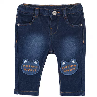 Pantaloni lungi copii Chicco, 08562-61MFCO, albastru inchis, 74