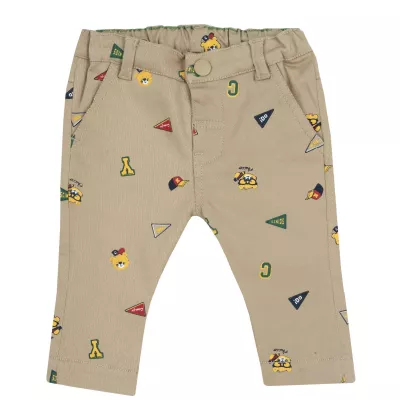 Pantaloni lungi copii Chicco, Bej cu model, 08891-65MFCO, 92