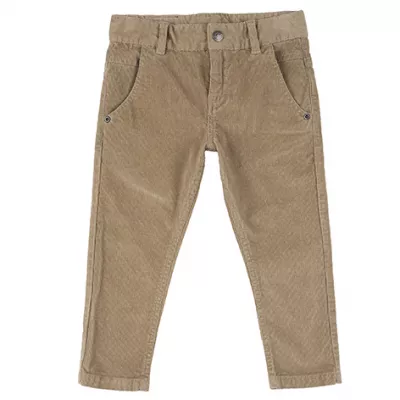 Pantaloni lungi copii Chicco, 08531-61MC, bej cu model, 128