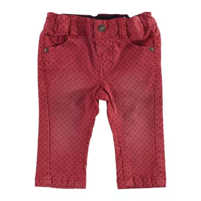 Pantaloni lungi copii Chicco, rosu cu model, 56