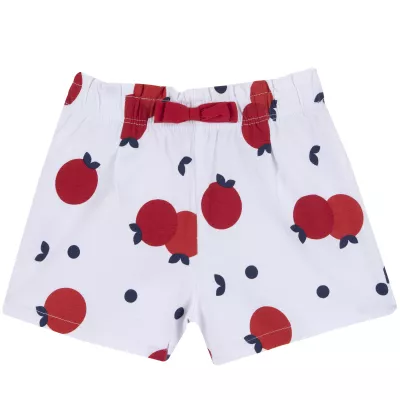 Pantaloni scurti copii Chicco din jerse, alb cu rosu, 00588-64MFCO, 92