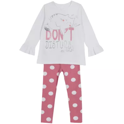 Pijama copii Chicco, roz cu albastru, 110