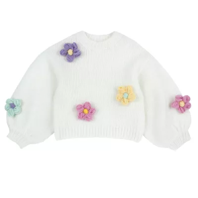 Pulover copii Chicco tricotat, alb, 69772-65MC, 116