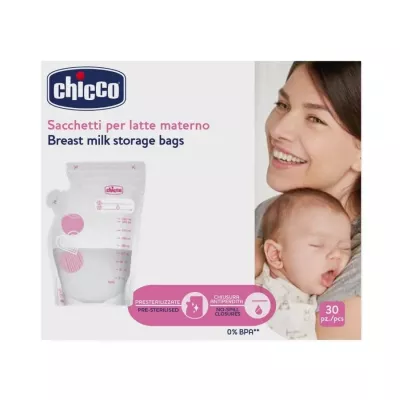 Pungi Chicco pentru stocare lapte matern, 30buc, 0luni+