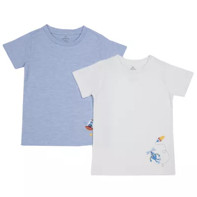 Set doua tricouri copii Chicco, albastru si alb, 116