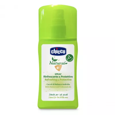 Spray revigorant Chicco pentru protectie naturala, ulei melissa si andiroba, 100ml, 2luni+