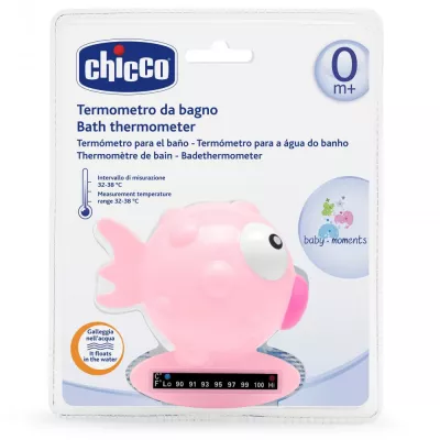 Termometru de baie Chicco, forma de peste, Pink, 0luni+