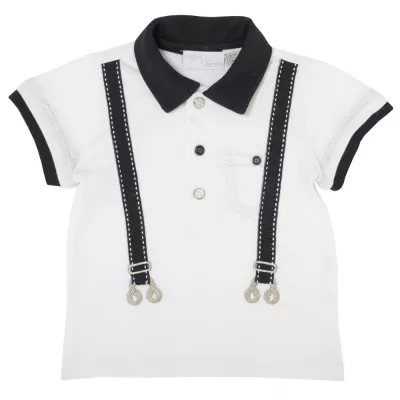 Tricou pentru copii, Chicco, polo, alb, 62