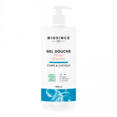 Biosince gel de duș organic pentru corp și păr cu piersică albă * 1000 ml