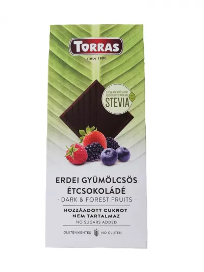Ciocolată neagră Torras cu 60% cacao Stevia * 125 g
