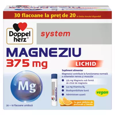 Doppelherz Magneziu 375 mg * 30 flacoane