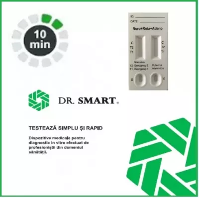 Dr. Smart test rapid combo Norovirus-Rotavirus-Adenovirus caseta (materii fecale) kit * 10 bucăți
