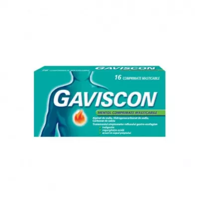 Gaviscon menthol * 16 comprimate masticabile