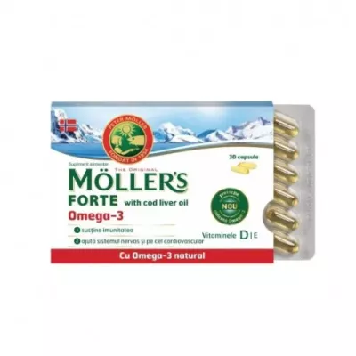 Moller`s forte ulei de cod omega 3 * 30 capsule
