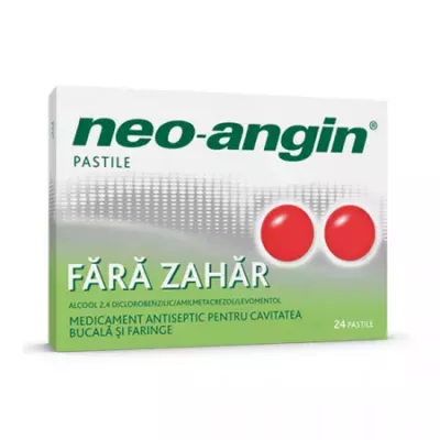 Neo Angin fără zahăr * 24 pastile