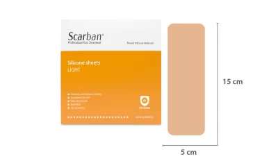 Plasture elastic cu silicon Scarban Light  UPF50 5x15 cm, lavabil * 1 bucata