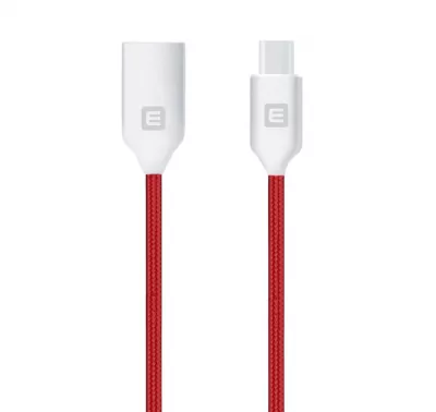 Cablu de date/incarcare Evelatus TPC06, USB - USB - C, lungime 1 m, rosu/argintiu