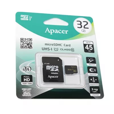 Electronice - CARD MEMORIE MICROSDHC 32GB CLASA 10 UHS-I CU ADAPTOR APACER, dennver.ro