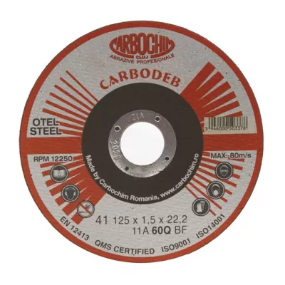 Disc de taiat si Elemente taiere - DISC DEBITARE METAL 125x1.5MM CARBOCHIM, dennver.ro