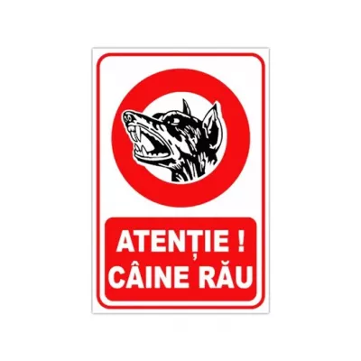 Indicatoare de avertizare  - INDICATOR ATENTIE CAINE RAU 20x26.5cm PROTEK, dennver.ro