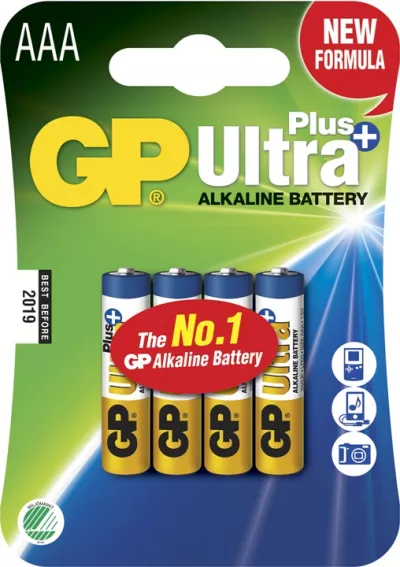 Baterie - SET BATERIE AAA R3 ULTRA ALCALINA PLUS GP 4 BUC, dennver.ro