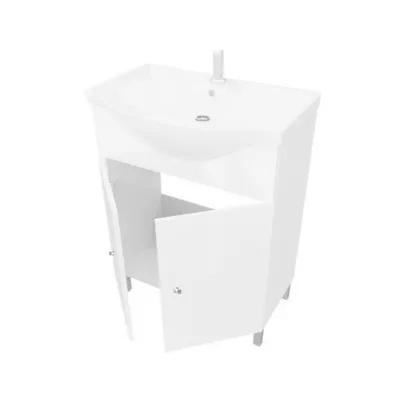 Mobilier baie cu lavoar  - SET DULAP BAZA CU LAVOAR 55CM SI OGLINDA 52CM, dennver.ro