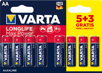 16 x VARTA Longlife Max Power AA LR6 4706 MN1500 1.5V Hi-Fi Batteries