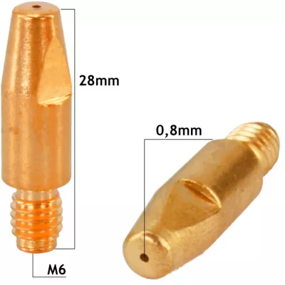 Duza de contact sarma de otel 0.8 mm, M6 x 28 mm (14201)
