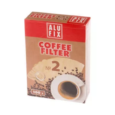 ALUFIX HARTIE FILTRU CAFEA MARIMEA 2 NATUR 100BUC FINA2100UNI