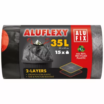Produse Alufix - ALUFIX SACI 35LT 15BUC LDPE 53X60CM NEGRU FLEXY MSZ35ALUFLEXYUNI, deterlife.ro