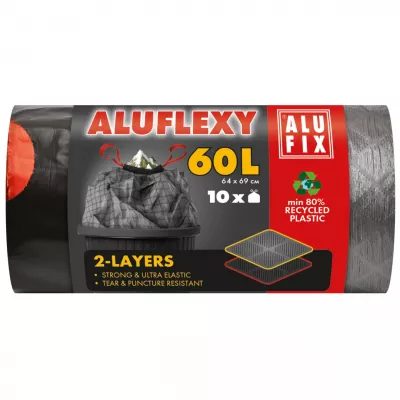 Produse Alufix - ALUFIX SACI 60LT 10BUC LDPE 64X69CM NEGRU FLEXY MSZ60ALUFLEXYUNI, deterlife.ro