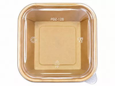 Caserole carton - BOL cu CAPAC 175 mm PREMIUM KRAFT PE 1350 ml 50 buc/set 
, deterlife.ro