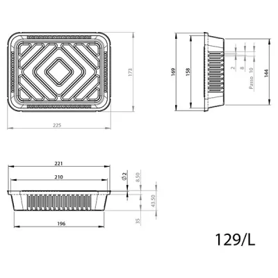 Caserole aluminiu - CASEROLA ALUMINIU 1125 cc 100 BUC/SET 729 L, deterlife.ro