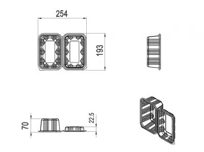 Caserole PET si PP - CASEROLA CU CAPAC INALT 1000 GR L110Y 100 SET, deterlife.ro