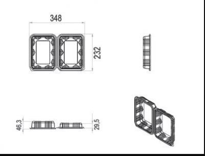 Caserole PET si PP - CASEROLA CU CAPAC INALT 1250 GR L112Y 100 SET, deterlife.ro