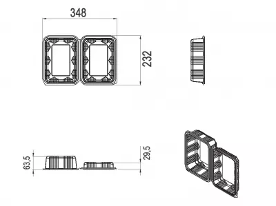 Caserole PET si PP - CASEROLA CU CAPAC INALT 1500 GR L115Y 100 SET
, deterlife.ro