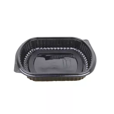 CASEROLA OVALA PP NEAGRA 1 COMP. CU CAPAC 100 BUC