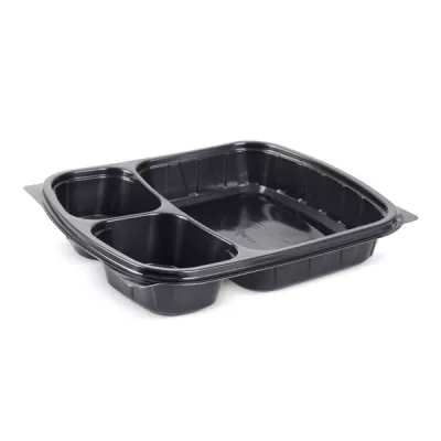 CASEROLA OVALA PP NEAGRA 3 COMP. CU CAPAC 100 BUC