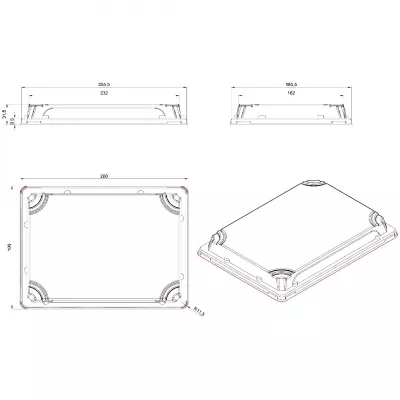 CASEROLA PLASTIC SUSHI  CU CAPAC 100 BUC/SET 255*185 ST6