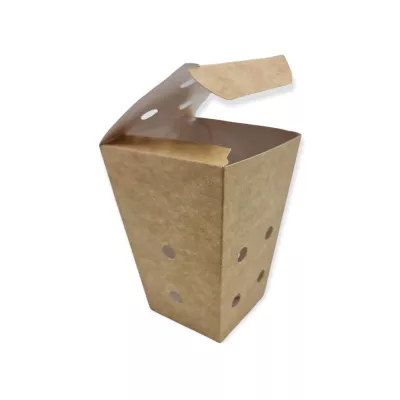 Produse catering - CUTIE PENTRU CARTOFI CU GAURELE SI CAPAC NATUR 100 BUC/SET, deterlife.ro