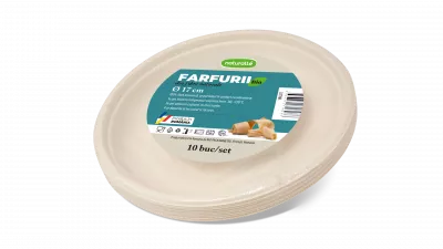 Farfurii si tavite - FARFURIE BIO 17 cm WFRB17-1 MINI-PACKS Naturalle 10 buc/set, deterlife.ro