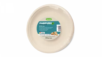 Farfurii si tavite - FARFURIE BIO 22 cm WFRB22-1 MINI-PACKS Naturalle 10 buc/set, deterlife.ro