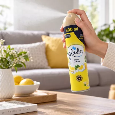 Odorizante - GLADE ODORIZANT SPRAY LEMON  AEROSOL 300 ML, deterlife.ro