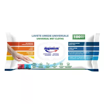 Servetele umede - HYGIENIUM SERVETELE UMEDE UNIVERSALE CU BICARBONAT SI OTET 100 BUC, deterlife.ro