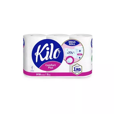 Hartie igienica - KILO HARTIE IGIENICA ALBA 3 STR. 6 ROLE/SET, deterlife.ro
