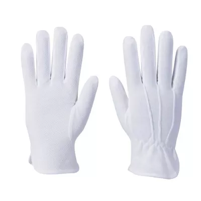 Protectie maini - MANUSI ALBE OSPATARI MICRODOT 12 perechi/SET marimea L, deterlife.ro