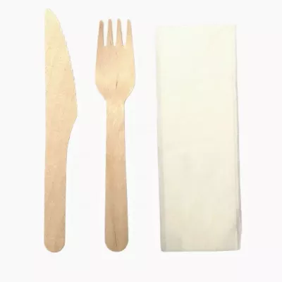 Tacamuri unica folosinta - SET BIS LEMN 100 SET, deterlife.ro