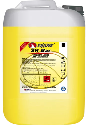 Detergenti industria alimentara - SH BAR KG. 5 DETERGENT LICHID CONCENTRAT PENTRU MASINI DE SPALAT PAHARE SHARK, deterlife.ro
