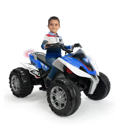 ATV electric pentru copii, Injusa, Quad Rage, 12V, model silentios, pornire cu cheie, frana electrica, 3 ani+